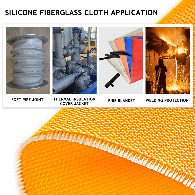 17oz waterproof and fireproof silicone coated fiberglass fabric for fire pit mat