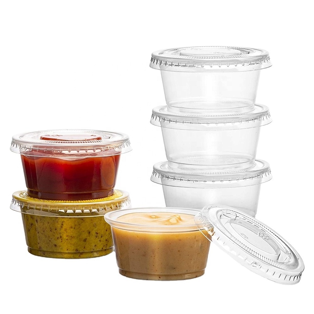 Factory Wholesale 2 oz Souffle Jello Shot Sauce Cup Plastic Portion Cups With Lids