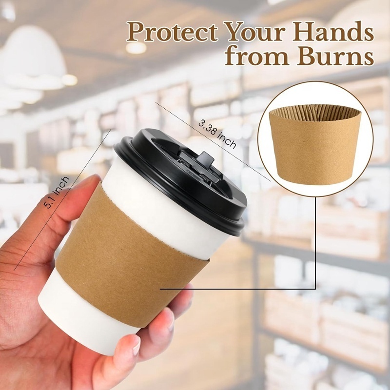 100 Pack 12 OZ To Go Coffee Cups Disposable Paper Coffee Cups With Lids Sleeves and Stirrers