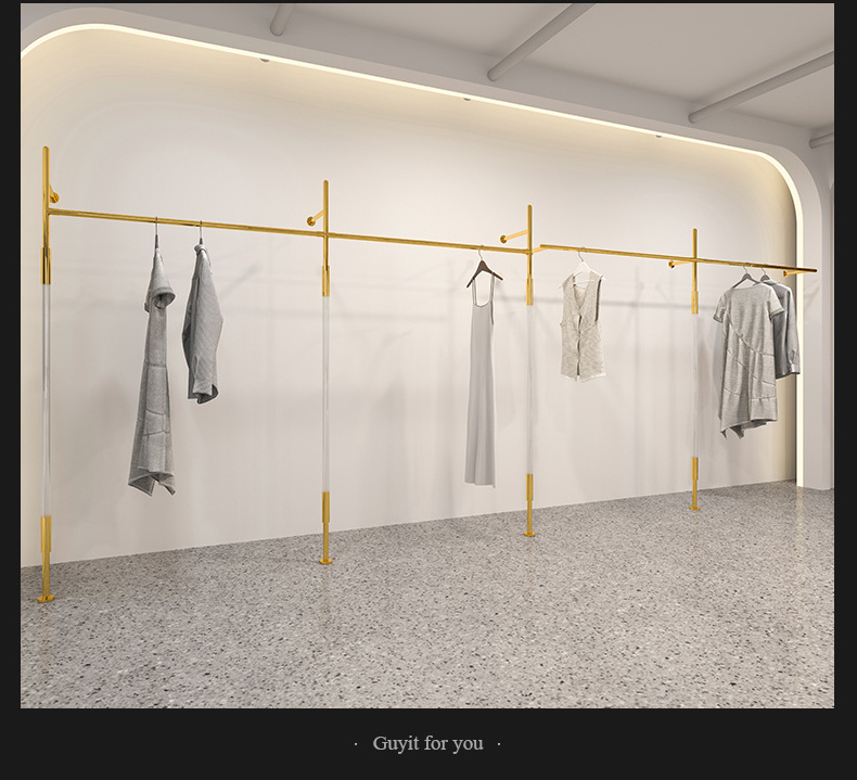 Clothing store retail garment display rack wall mounted clothing display stand hanging clothes display racks garment store