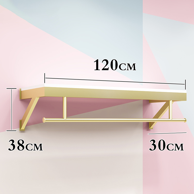 2021 best shop furniture metal display stand Glossy stainless steel gold shoe bag display rack display shelf