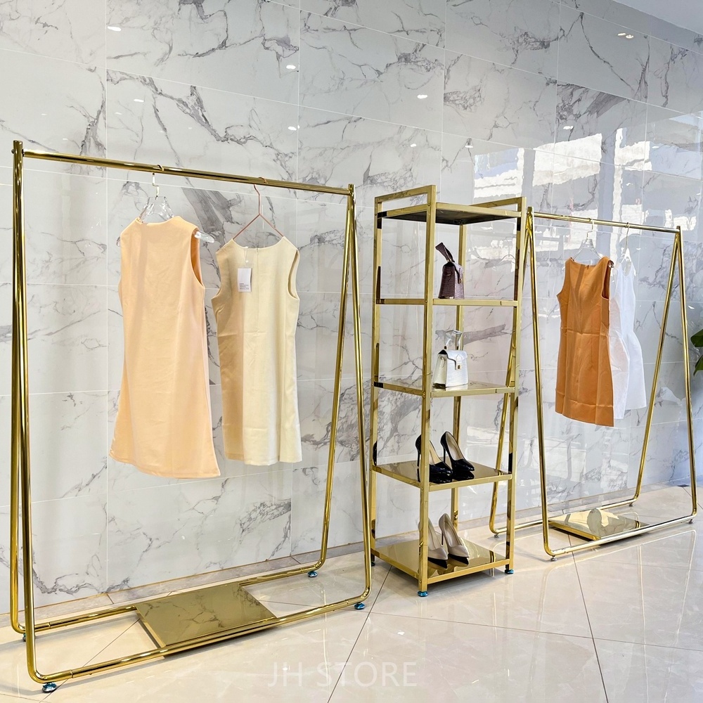 Heavy duty clothing garment rack display stand for clothing store metal display rack for clothing