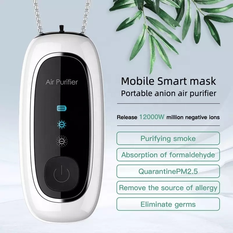 KY100 Necklace Air Purifier Wearable Anion Air Freshener Portable 120 Million Negative Ions USB Rechargeable PM2.5 Remover