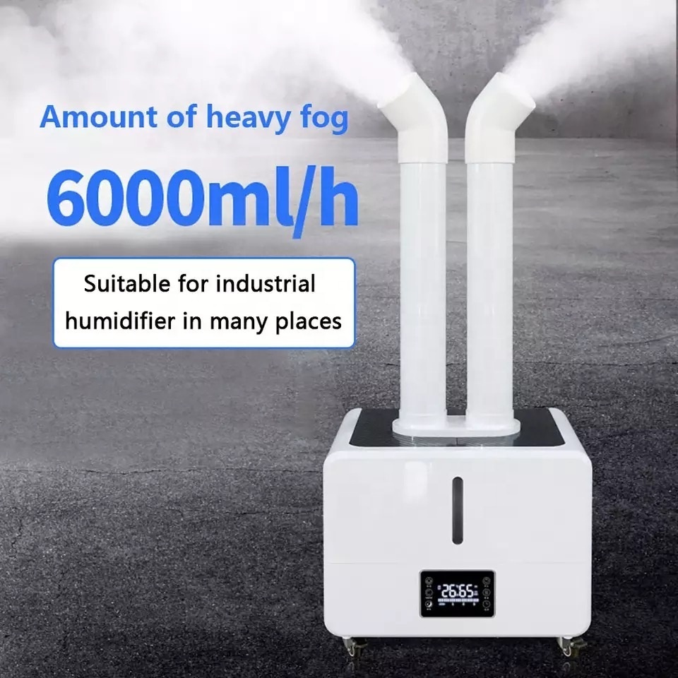 Intelligent 18L Air Humidifier Remote Touch Screen Large Capacity 8 Atomizing Cores 6000ML/H with timing and universal wheels