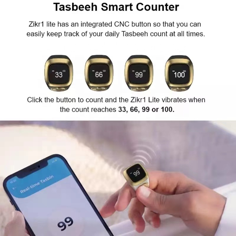 Muslim ZIKR Ring World's First Smart Tasbih Ring IQIBLA Smart Tasbeeh Counter