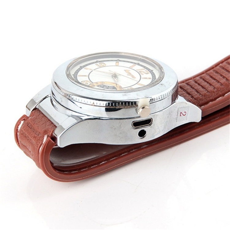 Fashion Rechargeable USB Watch lighter Electronic Men's watch with lighter Windproof Flameless Watch Cigarette Lighter