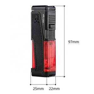 Cool Cigar Lighter 4 Jets Blue Flames Gas Torch Butane Windproof Metal Lighter Cigar Accessories Lighter