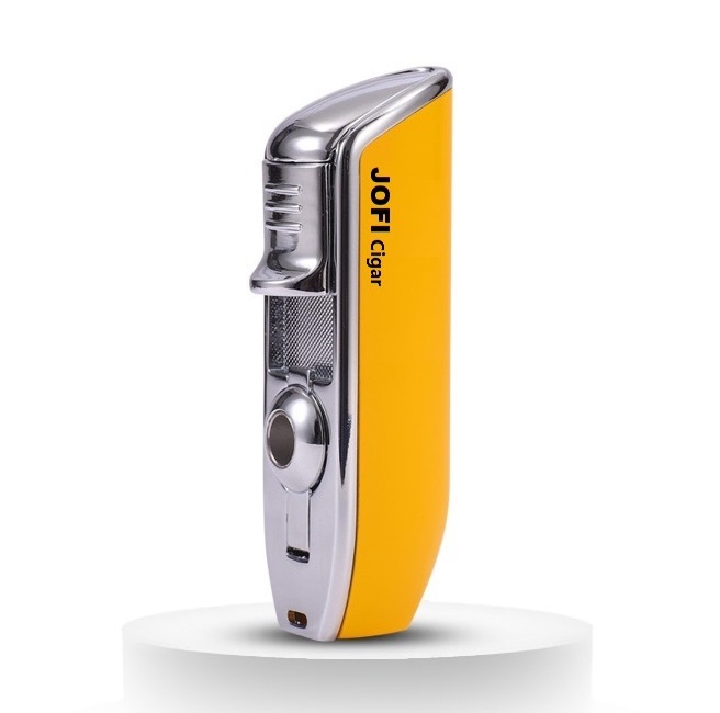 2022 Amazon Customize Logo Refillable Windproof Triple Jet Flame Torch Cigar Lighter Ready to Ship Torch Lighter