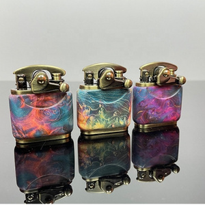 JOFI Colorful Wooden kerosene Flint Wood lighter Custom Logo Lighter Metal Gas Cigar Windproof Cigarette Oil Lighter Custom Logo