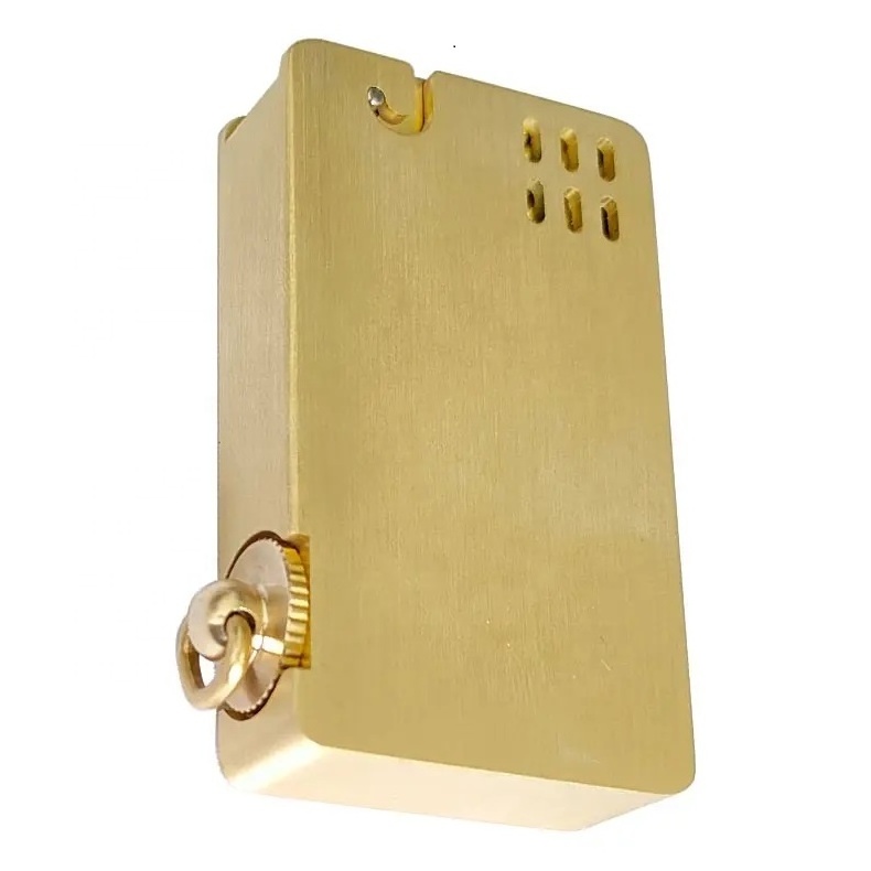 Luxury Pure copper square bouncing automatic kerosene Fint lighter creative personality trendy custom carving