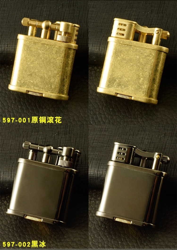 Wholesale Oil Kerosene Vintage Compact Mini Pure Copper Brass Custom Metal Refilling Special Flint Lighter