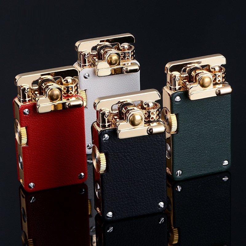 New JOFI Chief Lighter Cigarette Pure Hand Sewing Leather Classic Grinding Wheel Windproof Kerosene Lighter Father's Day Gift