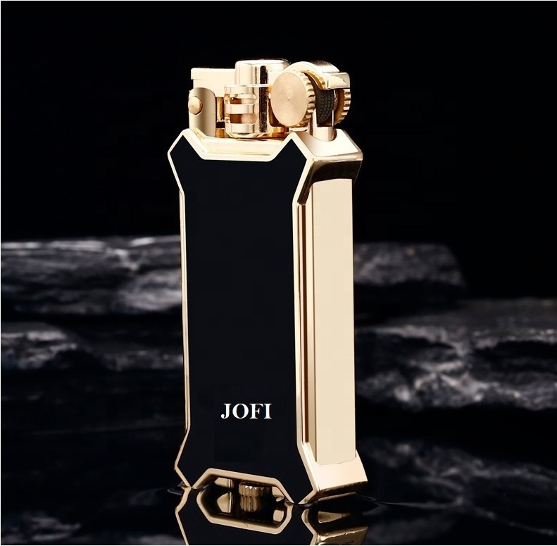 Luxury Creative Cool Metal Resin Kerosene Lighter, Grinding Wheel Ignition Lighter Unique Birthday Gifts for Men Dad Husband