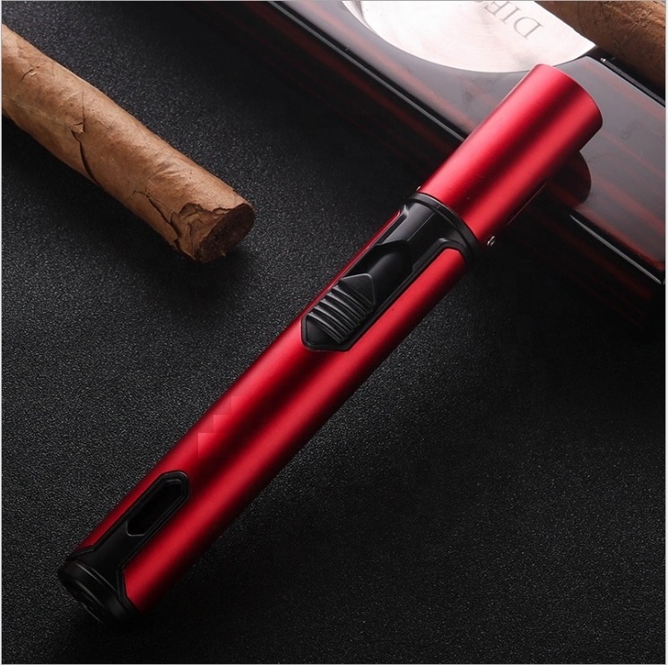 2022 Amazon Wholesale custom inflatable torch lighter triple jet flame cigar lighter with cigar knife/refillable butane gas