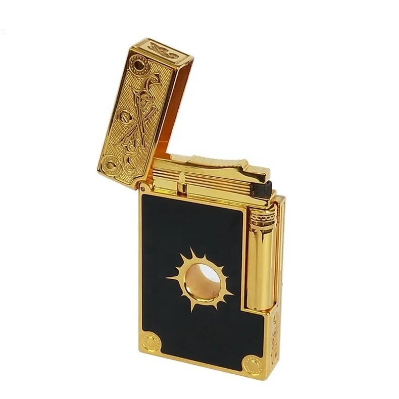 Luxury Sound lighter pure copper steel sound western cowboy double gun side slip gas and kerosene lighter gift for men