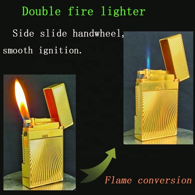 Wholesale Luxury High quality clanging sound double flame lighters Refillable Tort Jet Lighter as creative Men's gift