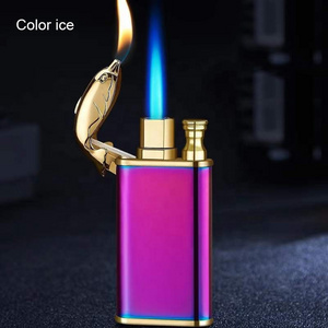 2022 Wholesale  Dragon Butane Gas Refillable Lighters Custom Logo Metal Windproof Jet Torch Cigarette Pipe Smoking lighter