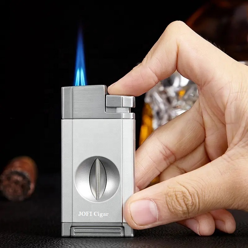 New Wholesale Multifunctional Portable Cigar Cutter Lighter 2-in-1 Gift Set Cigar Smoking Accessories Custom Logo