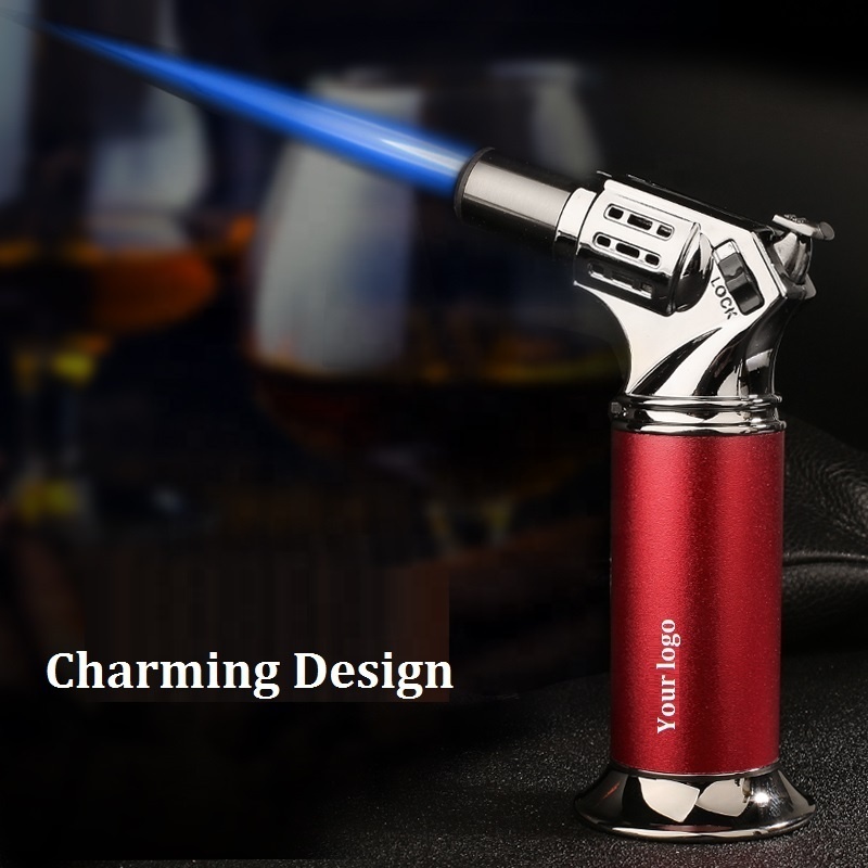 Butane Cigar Cigarette special blue torch lighter mecheros briquet feuerzeug Smoking Accessories Lighters Custom Logo Wholesale