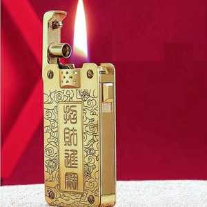 Luxury Soft Flame Kerosene Oil Pipe Lighter Sided Adjustable Flame Refillable Flint Fire Starter