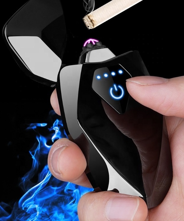 JOFI Modern Design Windproof Electric Customized Logo Plasma Dual Arc Flameless Rechargeable Cigarette Lighter