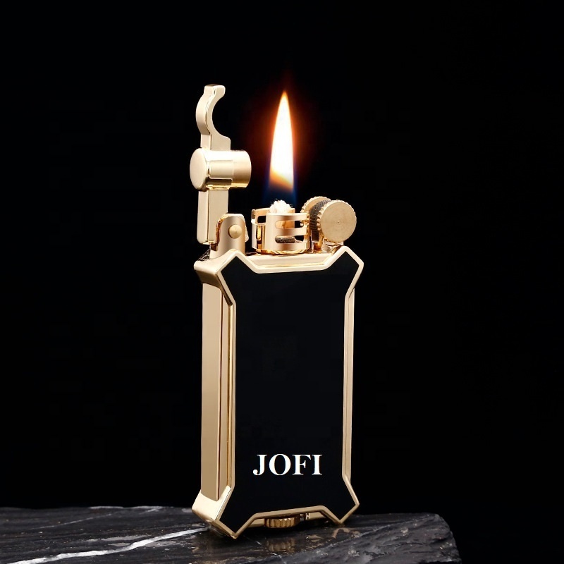 Luxury Creative Cool Metal Resin Kerosene Lighter, Grinding Wheel Ignition Lighter Unique Birthday Gifts for Men Dad Husband