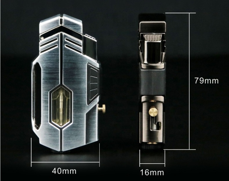 Unique Luxury Wholesale Butane Refillable Gas Lighter for Cigar Kitchen Multiple Use Jet Torch Lighter With Gift Box