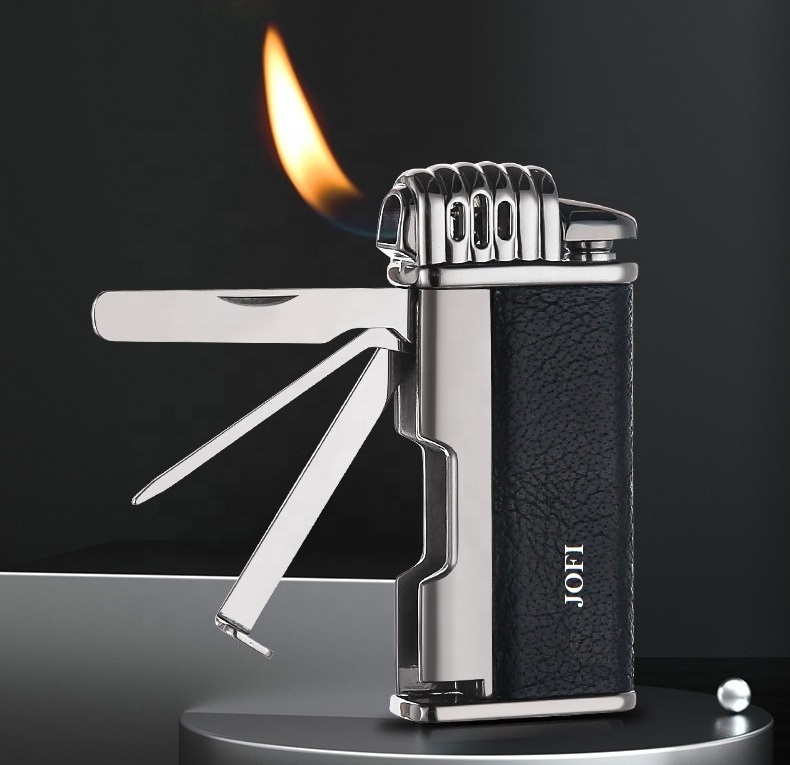 Gas Cigarette Lighter Camping Multifunction Smoking Pipe Auxiliary Ignition Tools Cigarette Windproof Fire Lighter