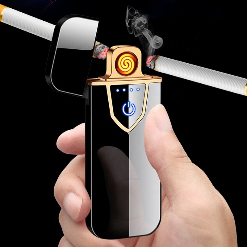 thin usb charging lighter touch screen electronic cigarette lighters cakmak small rechargeable electric lighter Custom Logo