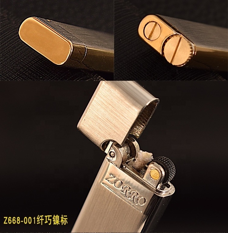 Wholesale Slim Wheel Kerosene lighter zorro logo cotton oil machine Lighter in Stock