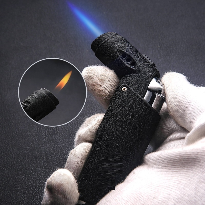 Wholesale Custom Logo Wind-proof Butane Torch Lighter Jet Blue Flame For Cigar Kitchen Bbq Camping Torch Lighters