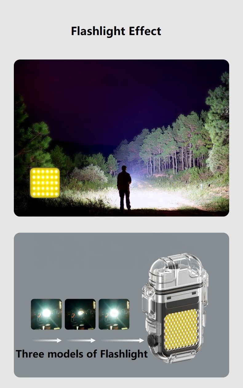 NEW Outdoor Luminous USB Electric Rechargeable Dual Plasma Arc Cigar Smoking Outdoor Survival Camping Lighter Custom Logo