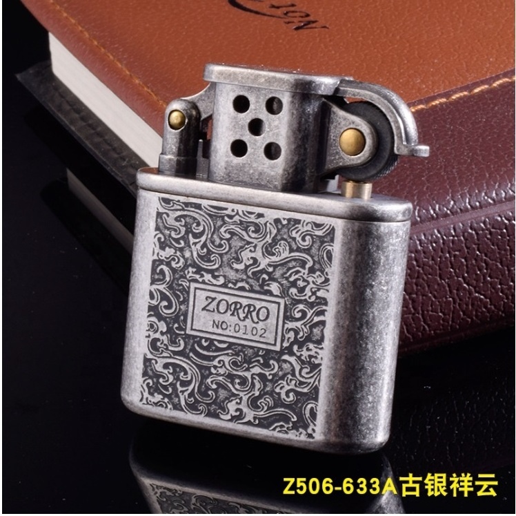 Hot Sell Semi-finished Refillable kerosene Flint Copper Custom Logo Lighter Metal Gas Cigar Windproof Cigarette Oil Lighter