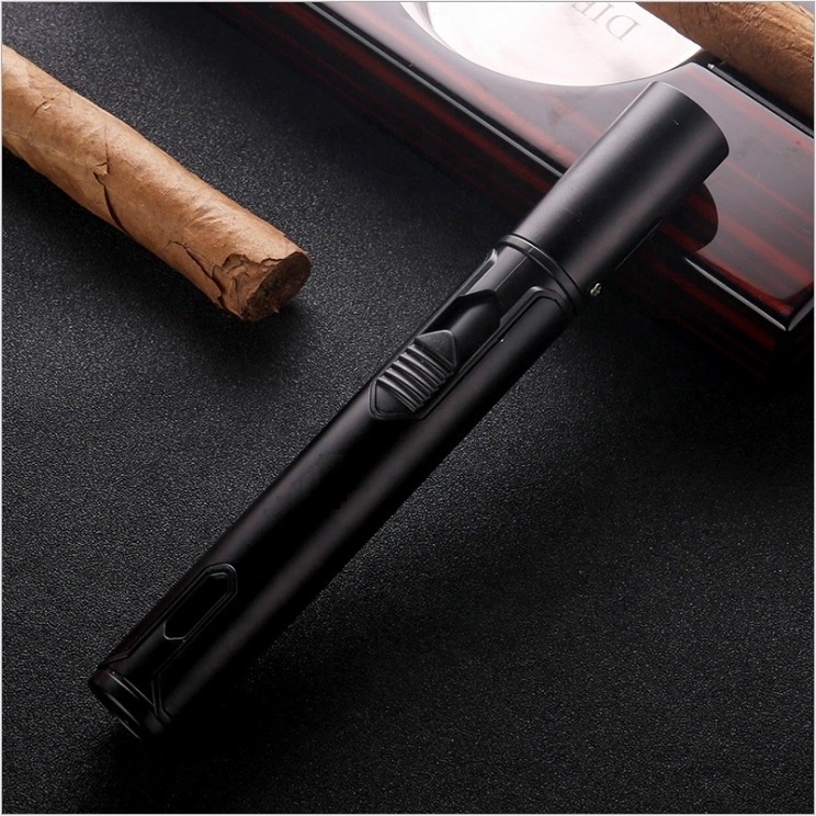 2022 Amazon Wholesale custom inflatable torch lighter triple jet flame cigar lighter with cigar knife/refillable butane gas