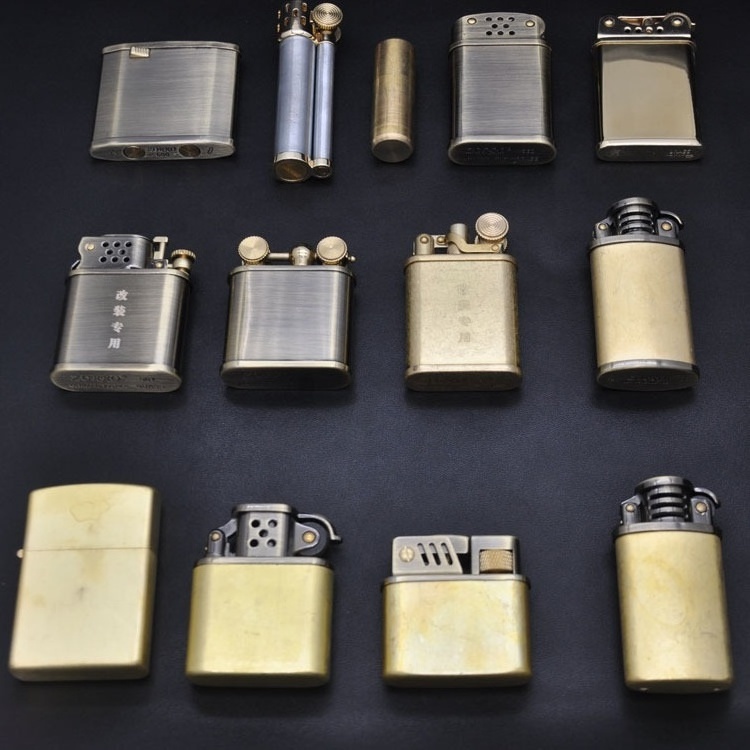 Semi-finished Products of kerosene Flint Copper lighter Custom Logo Lighter Metal Gas Cigar Windproof Cigarette Oil Lighter