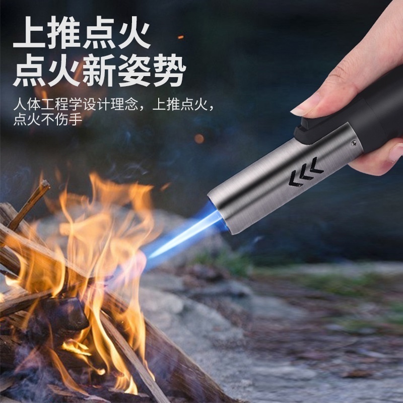 Wholesale windproof Torch Jet BBQ Kitchen Cigar lighters metal blue flame Butane Refillable lighter torch for cigar Custom Logo