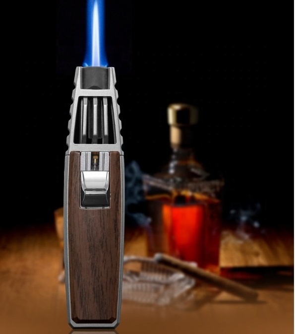 New Hot Sell Custom Logo Jet Flame Gun BBQ Kitchen Butane Gas Blow Torch Lighter Refillable