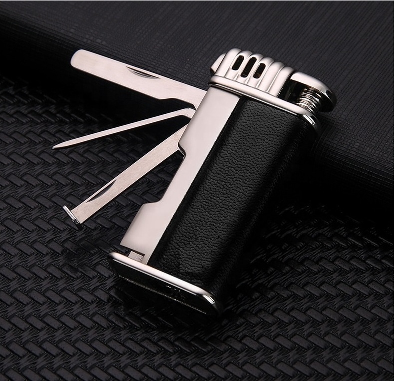 Gas Cigarette Lighter Camping Multifunction Smoking Pipe Auxiliary Ignition Tools Cigarette Windproof Fire Lighter