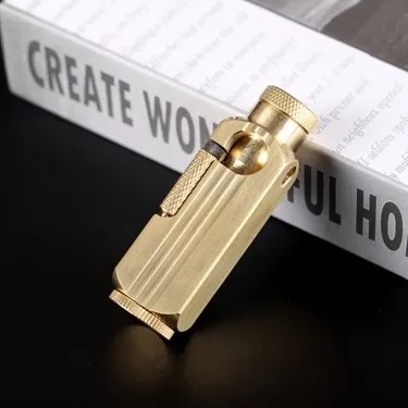 Luxury pure copper kerosene lighter gift for men  new fashion golden metal kerosene lighter