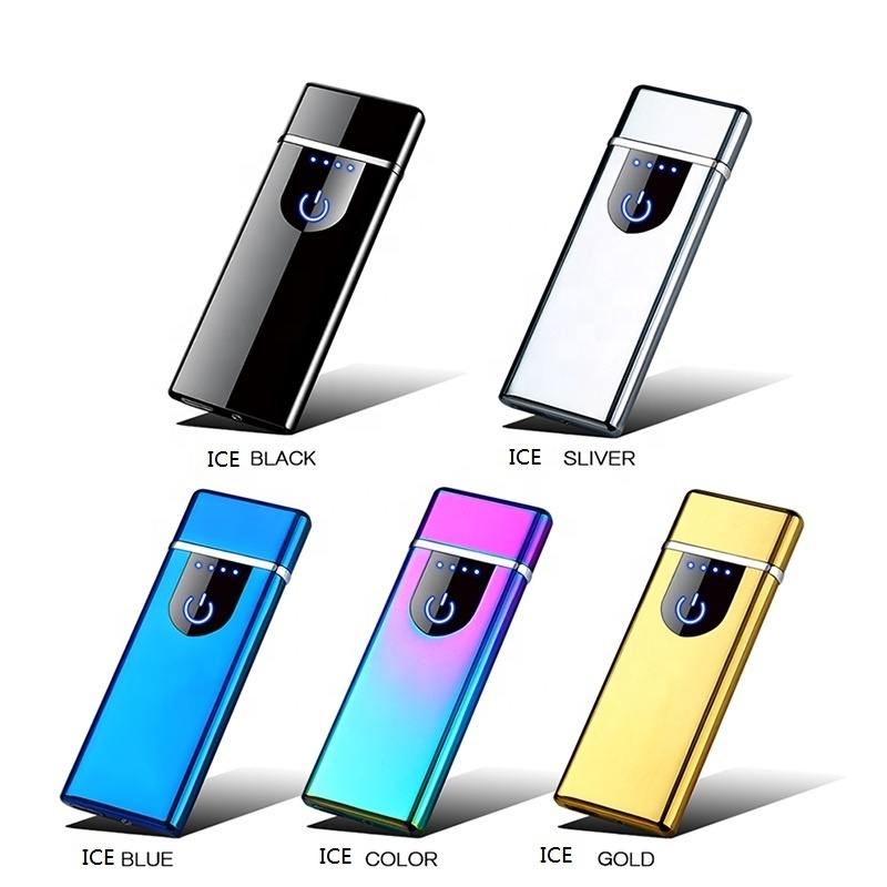 Wholesale Cheap Mini USB Charging Lighter Metal Windproof Rechargeable Lighter Matte Texture Electric Coil Lighter Custom Logo