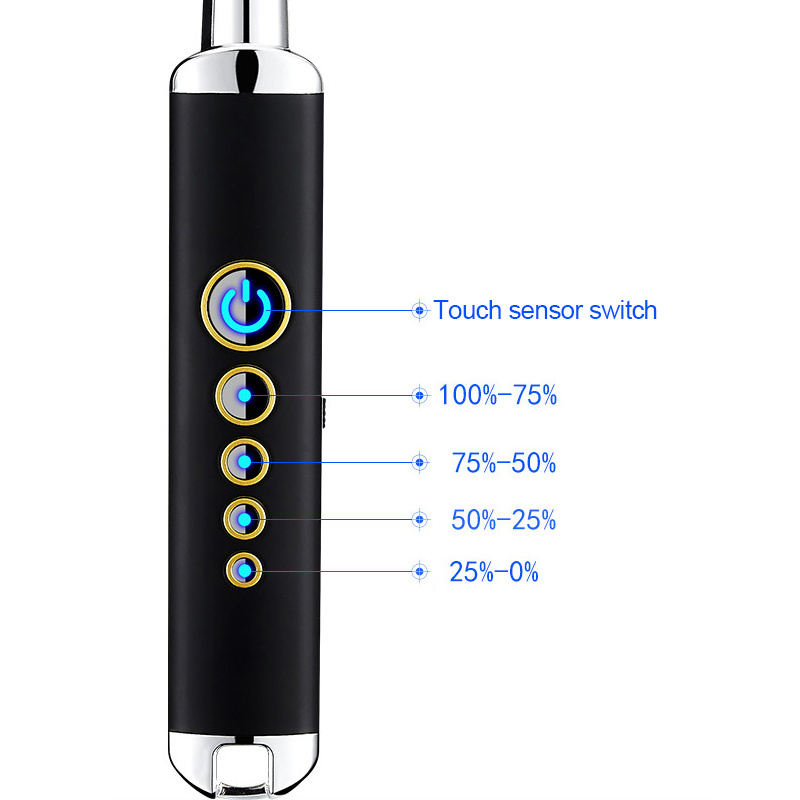 2019 Electronic  BBQ & Candles Lighter Chargeable Lighter with Battery Indicator Encendedor USB Lighters Custom Logo