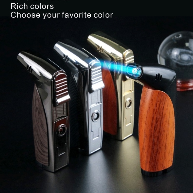 Unique Luxury Design Zinc Alloy Refillable Smoking Accessories Metal Gun shape 2 Jet Flame Cigar Torch Lighter Custom Logo