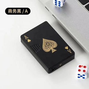 New Hot sale poker Creative Lighter Jet Torch Play lighter poker uv light lighter green red flame lighter for cigarette