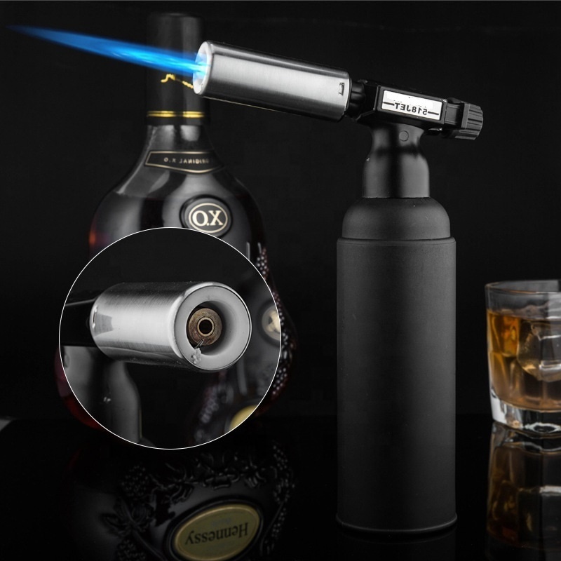 Wholesale Custom logo adjustable butane Refillable torch cocktail smoker kit with torch lighters for Cooking, BBQ, Camping