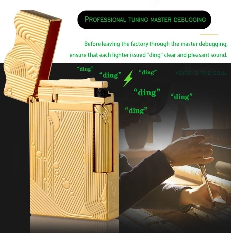 Luxury Pure copper full gold One Piece King Yamaji sleeping mermaid gas lighter Valentine's Day gift loud Cigarette lighter