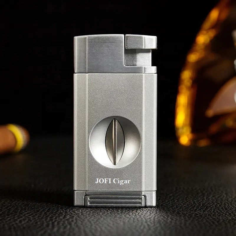 New Wholesale Multifunctional Portable Cigar Cutter Lighter 2-in-1 Gift Set Cigar Smoking Accessories Custom Logo