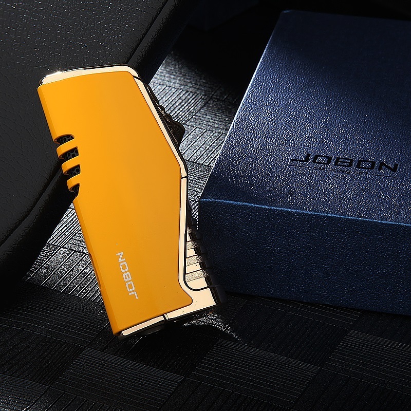 JOFI Wholesale Wholesale Jobon Brand windproof metal cigarette lighter cigar CUSTOM LOGO adjustable gas refillable table torch