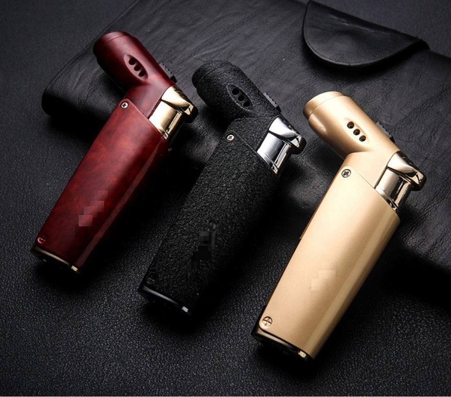 Wholesale Custom Logo Wind-proof Butane Torch Lighter Jet Blue Flame For Cigar Kitchen Bbq Camping Torch Lighters