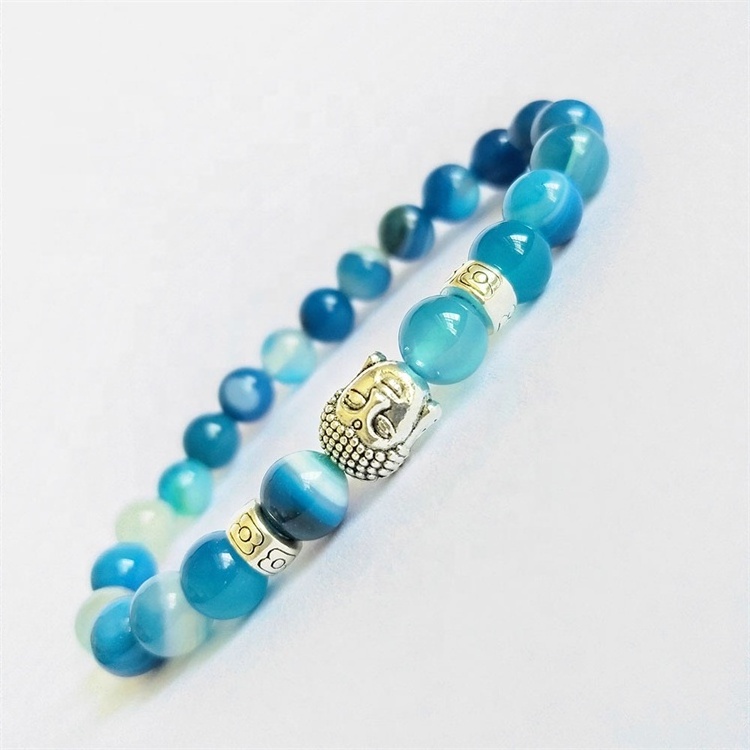 Wholesale Factory Sale Natural Bracelet Buddha Head Agate Turquoise Bracelet Jewelry For Women and Men