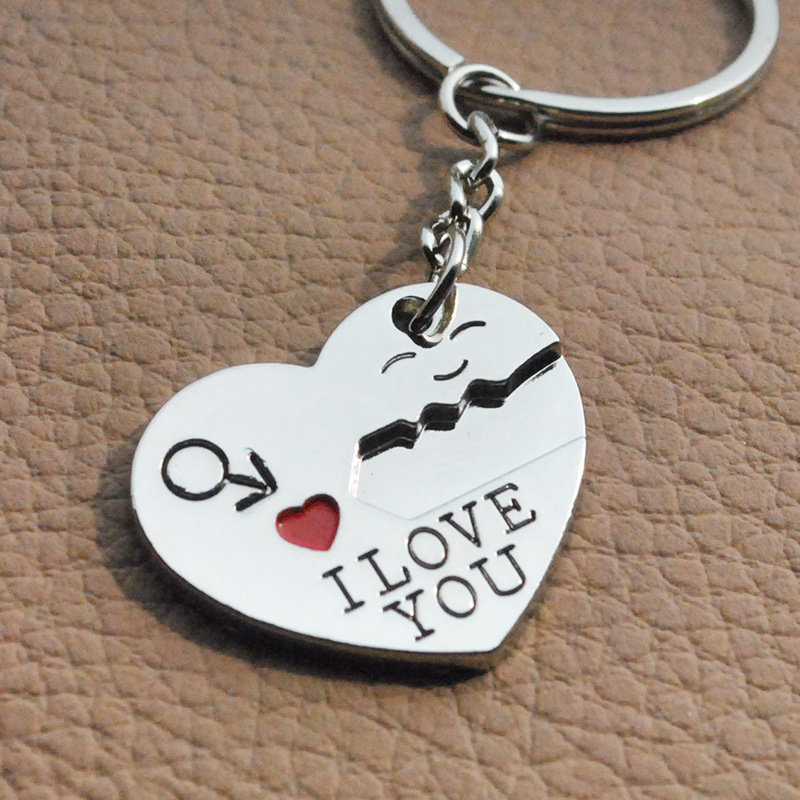 Heart-shaped Letter Lovers Key Chain I LOVE YOU Couple Key Chain Key With Heart Lock